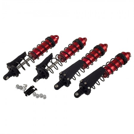 Locking Collars 22x120mm Alloy Adjustable Shocks Damper for 1/10th TRAXXAS Slash and Other Short Course Trucks: Red Bore to Bore Length: 120mm