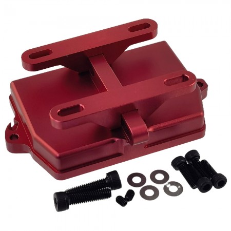 Aluminum 7075 Receiver Box Cover with Adjustment ESC Bracket for Traxxas 1/5 X-MAXX / 1/6 4WD XRT 8S: Red