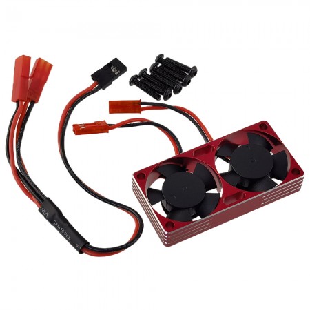 Aluminium 60x30mm Tornado High Speed Twin Fans for RC Car Motor: Red 60x30.5mm Mount Holes: (24-24)x24mm Max: 22000rpm / 8.4v