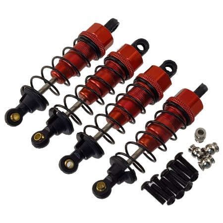 Aluminium Front / Rear Spring Dampers / Shocks for Tamiya CC-01 / CC01 1/10 RC Crawler: Red