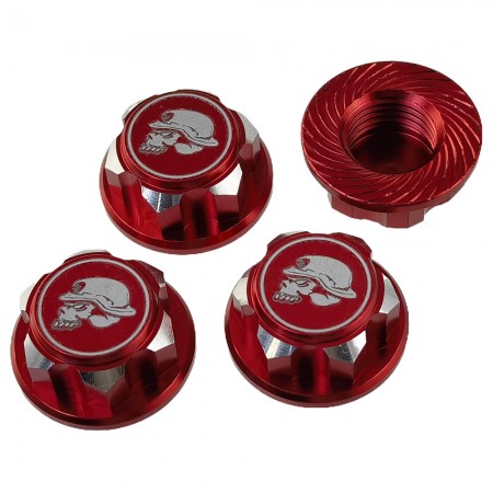 Aluminium 17mm Hex Wheel Nuts for 1/8 Scale RC Cars: Red 4pcs/set Thread: 1.25mm