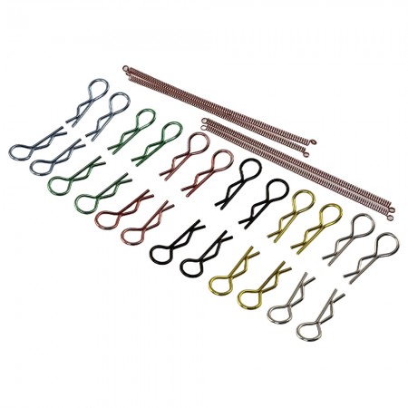 Spring Wire 1/10 Scale RC Car Colorful Body Clip 24pcs with Spring Wire 8cm: Red