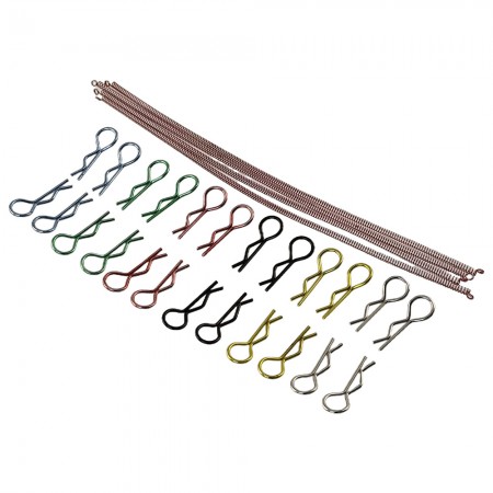 Spring Wire 1/10 Scale RC Car Colorful Body Clip 24pcs with Spring Wire 15cm: Red