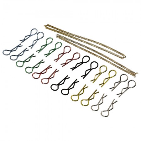 Spring Wire 1/10 Scale RC Car Colorful Body Clip 24pcs with Spring Wire 10cm: Gold