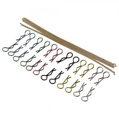 Spring Wire 1/10 Scale RC Car Colorful Body Clip 24pcs with Spring Wire 15cm: Gold