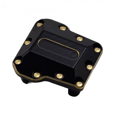 V3 Black Brass Diff Cover for TRX-4M / TRX4M 1/18th Scale  Crawlerr (Front / Rear Axle Housing Cover)