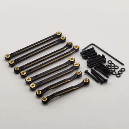 V2 Brass Curved Suspension Weight Links Set for TRX-4M / TRX4M 1/18th Scale Crawler: Twisted Black