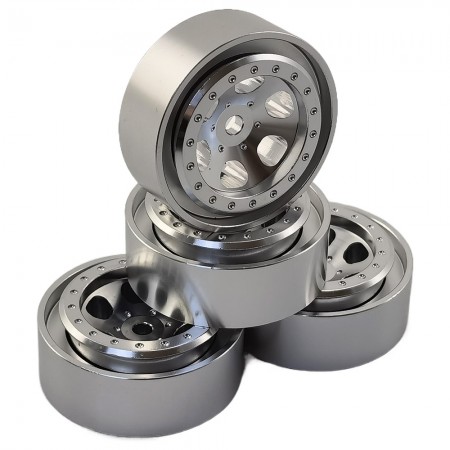 Aluminum Beadlock Crawler Wheels for TRX-4M 1/18th Scale Crawler: Silver 4pcs/set 35x14.5mm