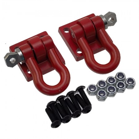 RC Metal Trailer Hook w/ Mounting Bracket for 1/6 RC Crawler Axial SCX6 AXI05003: Red RC Crawler Scale Heavy Duty Shackle (Red)