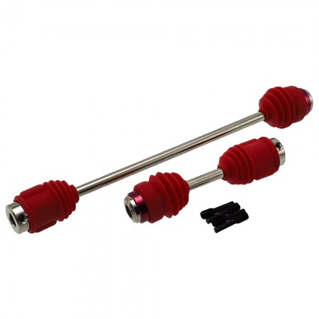 Steel Front / Rear Center CVD Drive Shafts 160/75mm Assembled with Dust Boots for Traxxas E-Revo 2.0: Red