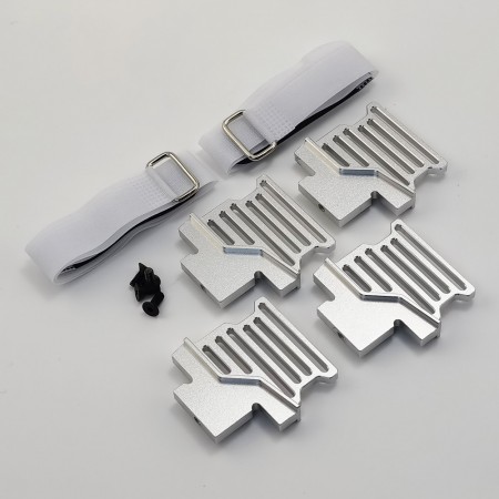 Aluminum Battery Raised Holder Set with Velcro Strap for Traxxas 1/6 4WD XRT 8S Race Monster Truck: Silver