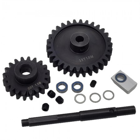 Hardened Steel M1.5 Spur Gear 30T and Motor Pinion Gear 20T for Traxxas 1/5 X-MAXX, 1/6 4WD XRT 8S Race Monster Truck