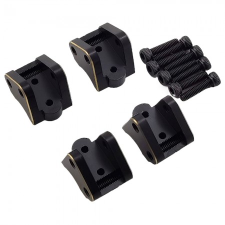 V2 Black Brass Lower Shock Suspension Link Mount Set for Axial SCX10 II 1/10th Scale Crawler 9.3g/pc 4pcs/set