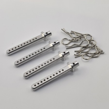 Aluminum Body Post for SCX10 1/10 RC Crawler: Silver 4pcs/set
