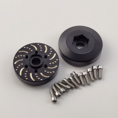 Black Brass Wheel Weight Hub 9mm for 1.9/2.2 Crawler Wheel (VP Wheels) 62g/pc 36x36x11mm Hex 12mm Hub M3*12 Scale Screws 2pcs/set