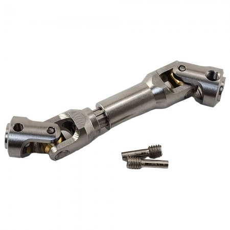 V2 60-77mm Stainless Steel Splined Center Driveshaft CVD Set for 1/10 RC Crawler Rod Dia: 12mm  Middle Dia: 9mm  Bore Dia: 5mm  1pc/set