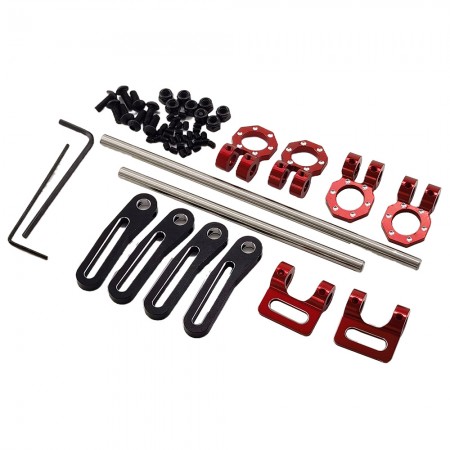 Aluminum Adjustable Front/Rear Bumper Set with Shackle for 1/10 RC Crawler Chassis LCG / TRX4 / SCX10 / TRX6 / GEN8: Red