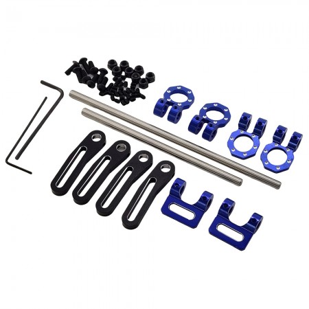 Aluminum Adjustable Front/Rear Bumper Set with Shackle for 1/10 RC Crawler Chassis LCG / TRX4 / SCX10 / TRX6 / GEN8: Blue