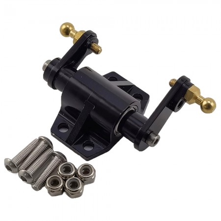 Metal Steering Block Assembly for Tamiya 1/14 Tractor Trucks: Black (Alloy Turn Base / Steering Mount Bracket)