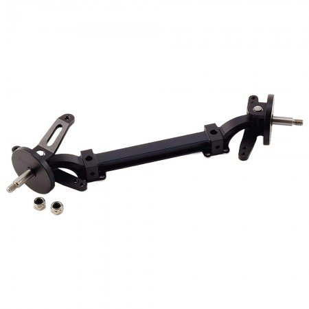 Aluminum Front Axle Steering Linkage Set for Tamiya 1/14 Tractor Trucks: Black (Front Beam Axle)