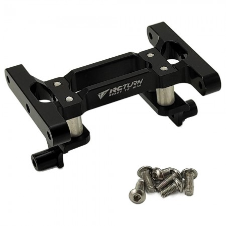 Aluminum Rear Suspension Chassis Cross Brace for Tamiya 1/14 Tractor Trucks: Black (Rear Chassis Mount)