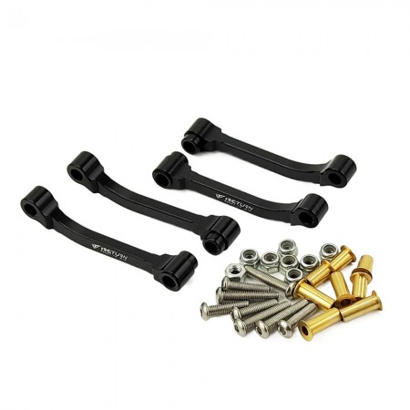 Aluminum Suspension Arms / Lower Link Rod for Tamiya 1/14 Tractor Trucks: Black (Servo Link Connecting)