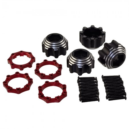 B Type Aluminum Hex Adapters 8×32 to 17mm for Pro-Line / Proline 8×32 3.8″Removable Hex Wheels: Black