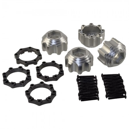 B Type Aluminum Hex Adapters 8×32 to 17mm for Pro-Line / Proline 8×32 3.8″Removable Hex Wheels: Silver