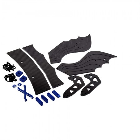 Carbon Fiber Wing Set with Alloy Support for ARRMA F1 LIMITLESS 1/7 Roller: Blue