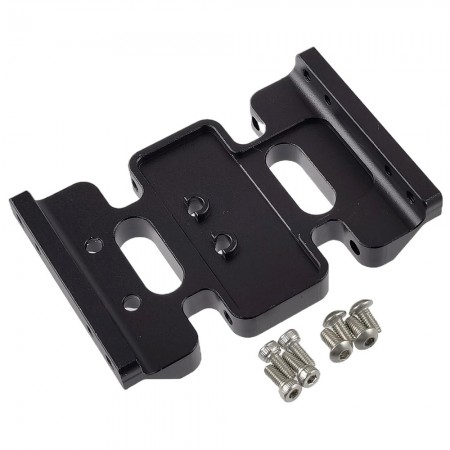 Alloy Skid Plate (Transmission Case Mount) for SCX10 II 1/10 RC Crawler: Black