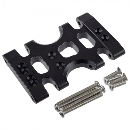 Aluminum Center Transmission Mount  Skid Plate for LCG Cheater Rigs SCX10 PRO Capra 1/10 RC Crawler: Black