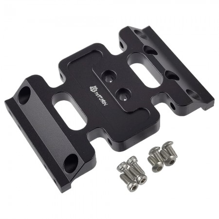 Alloy Skid Plate (Transmission Case Mount) for SCX10 II 1/10 RC Crawler: Black