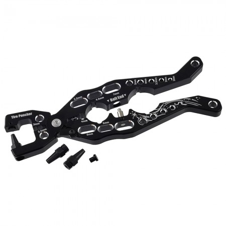 Multi Purpose Shock Shaft Plier with Tire Puncher, Shock-cap & Ball-end install/remover 3/3.5/4mm Tire Hole DIa 4-7mm Shock-cap 3/3.5/4mm Shock Shaft