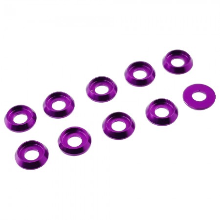 Aluminum Alloy Round Goblet Gasket M3 (10pcs): Purple  