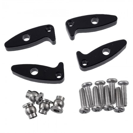 TypeA Aluminm Shock Suspension Flex Blade Extensions for Axial SCX30 1/30 RC Crawler: Black (Off Road Tuning Blades)