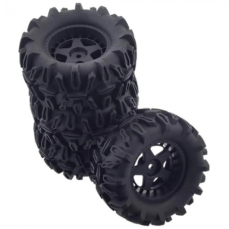 TypeA RC Monster Truck Tire 90x45mm for TRAXXAS  1/16 E-Revo and Other 1/14 and 1/16 RC Cars 12mm Hex Hub