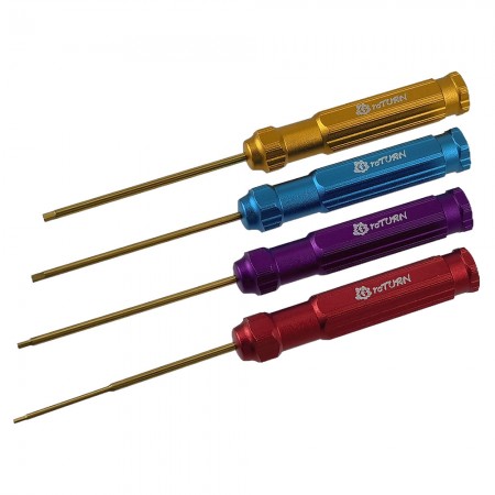 Classic Allen Wrench Set - B Four Colors 4pcs Hex1.5 /2.0/2.5/3.0mm Gold Titanium Coated Tips