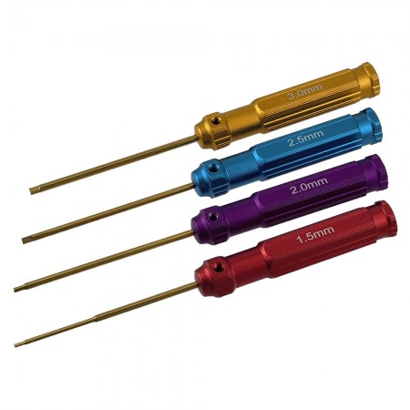 Classic Allen Wrench Set - B Four Colors 4pcs Hex1.5 /2.0/2.5/3.0mm Gold Titanium Coated Tips