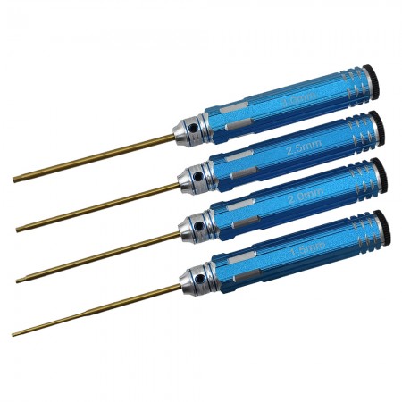 Classic Allen Wrench Set - C Blue Ti-coated Tips Hex1.5 / 2.0 / 2.5 / 3.0 x 180mm 4pcs