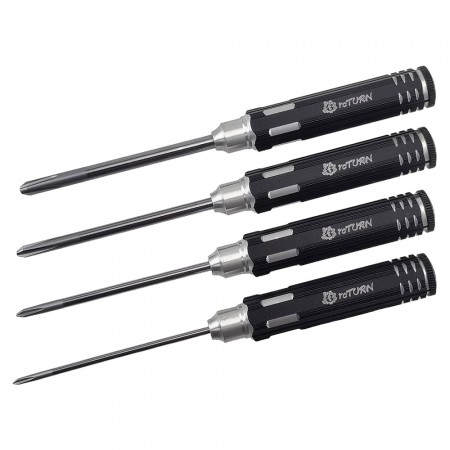 White Steel Phillips Screwdrivers Set -  A Black 4pcs  PH3.0+/4.0+/ 5.0+/6.0+ White Steel Tips  4pcs/set