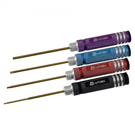 Classic Allen Wrench Set - A Rank Color Four Ti-coated Tips RTT01FB1 Hex1.5 x 180mm - Black RTT01FB2 Hex2.0 x 180mm - Red RTT01FB3 Hex2.5 x 180mm - Blue RTT01FB4 Hex3.0 x 180mm - Purple Ti-Coated Tips