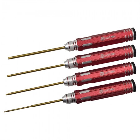 Classic Allen Wrench Set - C Red Ti-coated Tips 4pcs RTT111A1 Hex1.5 x 180mm RTT111A2 Hex2.0 x 180mm RTT111A3 Hex2.5 x 180mm RTT111A4 Hex3.0 x 180mm Ti-Coated Tips