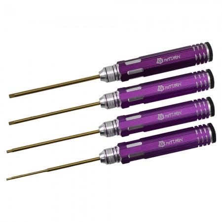 Classic Allen Wrench Set - C Purple Ti-coated Tips 4pcs Hex1.5 /2.0/2.5/3.0mm