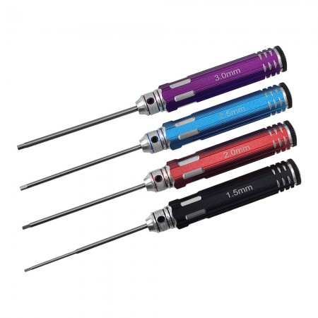 Classic Allen Wrench Set - C Color Four Ti-coated Tips RTT01FA1 Hex1.5 x 180mm - Black RTT01FA2 Hex2.0 x 180mm - Red RTT01FA3 Hex2.5 x 180mm - Blue RTT01FA4 Hex3.0 x 180mm - Purple Ti-Coated Tips